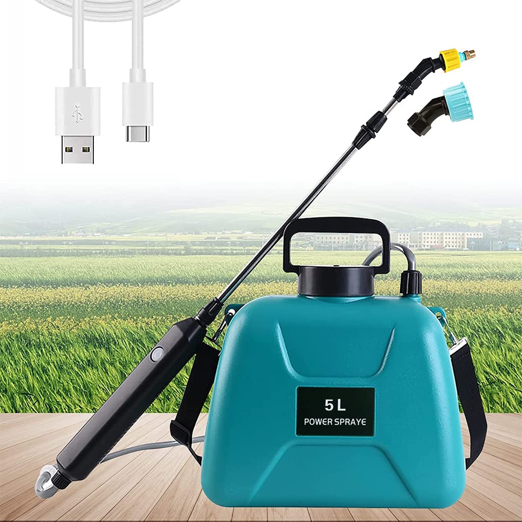 HASTHIP Electric Agriculture Sprayer with 5L Watering Can & 3m Pipe & 2 Nozzles, USB Rechargeable Sprayer Pump, Portable Sprayer with Telescopic Wand for Gardening for Greenhouse Planting Bush Flower HASTHIP Electric Agriculture Sprayer with 5L Watering Can & 3m Pipe & 2 Nozzles, USB Rechargeable Sprayer Pump, Portable Sprayer with Telescopic Wand for Gardening for Greenhouse Planting Bush Flower